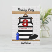 Aussie Rules Jersey Birthday - uitnodiging (Staand voorkant)
