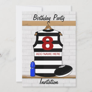 Aussie Rules Jersey Birthday - uitnodiging