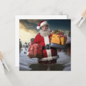 Aussie Santa Flood Single Sided Kaart (Voorkant / Achterkant in situ)