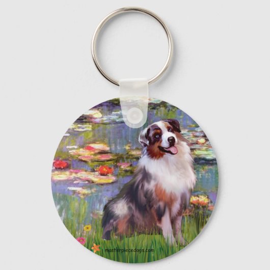 Aussie Shep 1 - Lilies #2 Sleutelhanger (Voorkant)