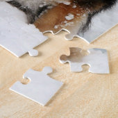 Aussie Shepherd Dog in sneeuw Legpuzzel (Zijkant)