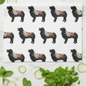 Aussie Shepherd Hondenras Bohemian Floral Saddle Theedoek (Gevouwen)