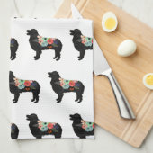 Aussie Shepherd Hondenras Bohemian Floral Saddle Theedoek (Quarter Fold)