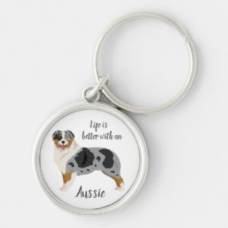 Aussie sleutelhanger. Australian Shepherd sleutelh Sleutelhanger