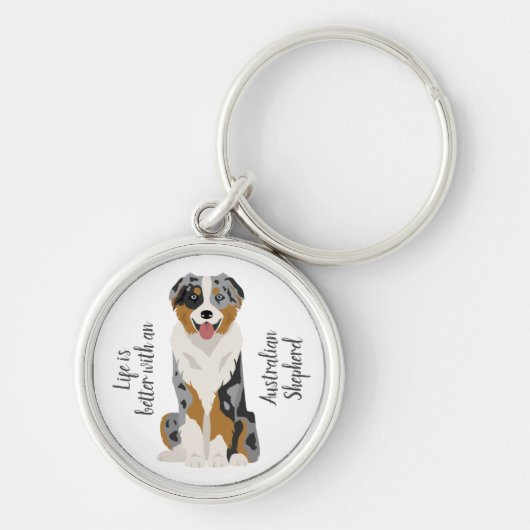 Aussie sleutelhanger. Australian Shepherd sleutelh Sleutelhanger (Voorkant)
