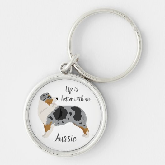 Aussie sleutelhanger. Australian Shepherd sleutelh Sleutelhanger (Voorkant)
