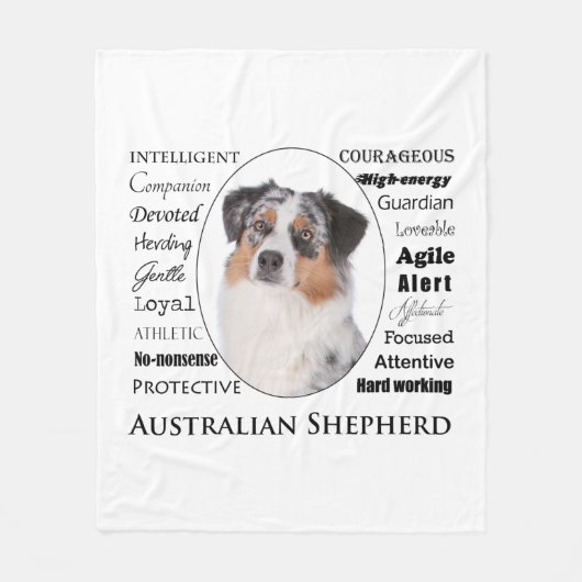 Aussie Traits Fleece Blanket (Voorkant)