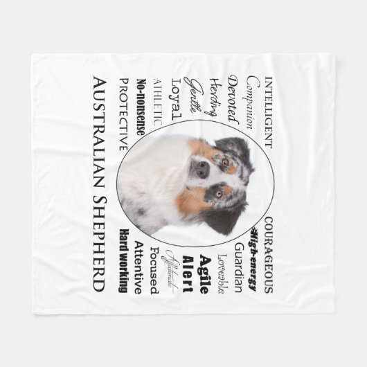 Aussie Traits Fleece Blanket (Voorkant (Horizontaal))