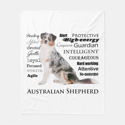 Aussie Traits Fleece Blanket (Voorkant)