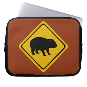 Aussie-verkeersbord - wombat-elektronica laptop sleeve