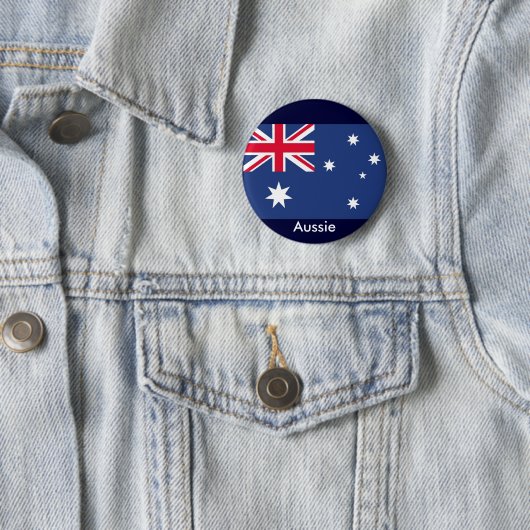 Aussie vlag ronde button 5,7 cm (In situ)