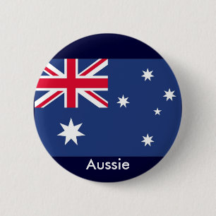 Aussie vlag ronde button 5,7 cm