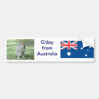Aussie Wallaby G'day Bumpersticker