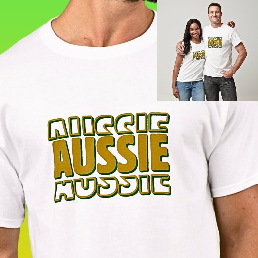 AUSSIE Word Typografie op Licht T-shirt