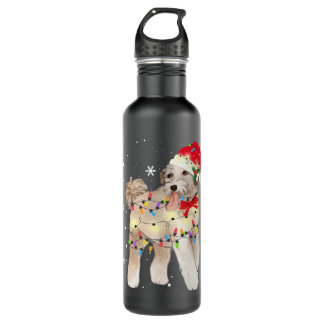 Aussiedoedle Dog Kerstmis Licht Mam Pap Gift Waterfles
