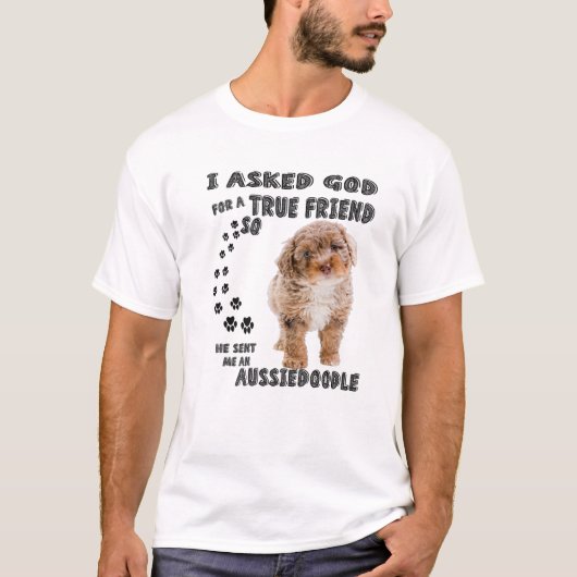 Aussiedoedle Quote mam, Aussiepoo Dad, Cute Aussie T-shirt (Voorkant)