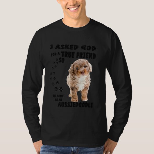 Aussiedoedle Quote mam Aussiepoo Dad Cute Aussiepo T-shirt (Voorkant)