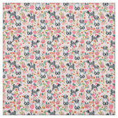 aussiedoele dog florals roze stof (Swatch)