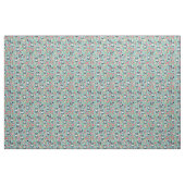 aussiedole dog  florals turquoise stof (Fat Quarter)