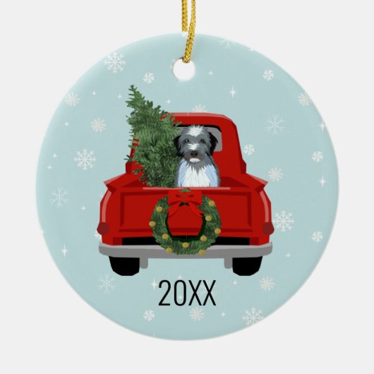 Aussiedooddog christmas keramisch ornament (Voorkant)