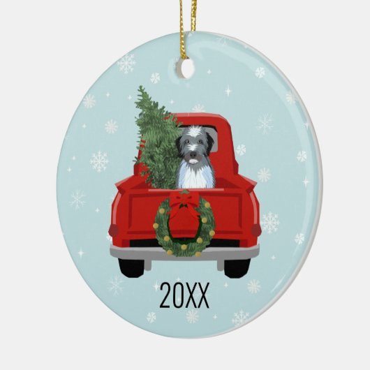 Aussiedooddog christmas keramisch ornament (Links)
