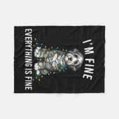 Aussiedoodle Christmas I'm Fine Everything Is Fine Fleece Deken (Voorkant (Horizontaal))