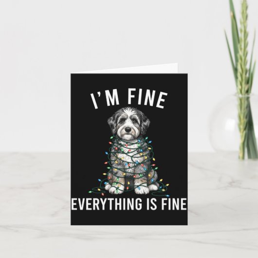 Aussiedoodle Christmas I'm Fine Everything Is Fine Kaart (Voorkant)
