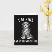 Aussiedoodle Christmas I'm Fine Everything Is Fine Kaart (Gele Bloem)