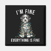 Aussiedoodle Christmas I'm Fine Everything Is Fine Magneet (Voorkant)