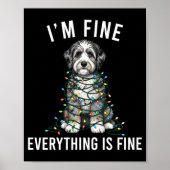 Aussiedoodle Christmas I'm Fine Everything Is Fine Poster (Voorkant)