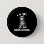 Aussiedoodle Christmas I'm Fine Everything Is Fine Ronde Button 5,7 Cm (Voorkant)