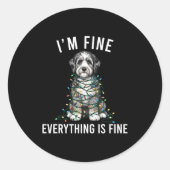 Aussiedoodle Christmas I'm Fine Everything Is Fine Ronde Sticker (Voorkant)