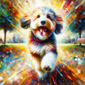 Aussiedoodle Hond Portret Acryl Kunst Print Hond Legpuzzel