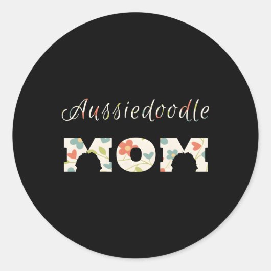 Aussiedoodle mam Aussiedoodle mam voor Ronde Sticker (Voorkant)