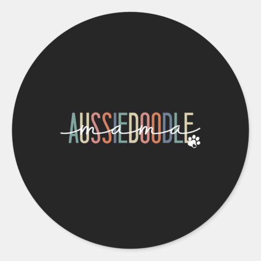 Aussiedoodle Mama Aussie Doodle Hond Moeder's D Ronde Sticker (Voorkant)