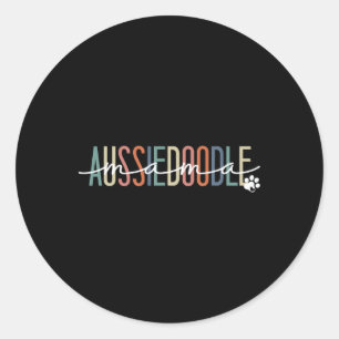 Aussiedoodle Mama Aussie Doodle Hond Moeder's D Ronde Sticker
