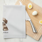 Aussiedoodle Puppy "Ik ben een Doodle" schattig Theedoek (Quarter Fold)