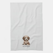 Aussiedoodle Puppy "Ik ben een Doodle" schattig Theedoek (Verticaal)