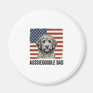 Aussiedoodle vader patriottisch vintage hond shirt magneet
