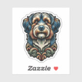 Aussiedoodle Vinyl Waterproof Dog Sticker (Vel)