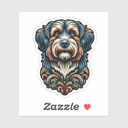 Aussiedoodle Vinyl Waterproof Dog Sticker (Vel)