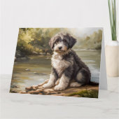 Aussiedoodle Welpe am Fluss Kaart (Voorkant)