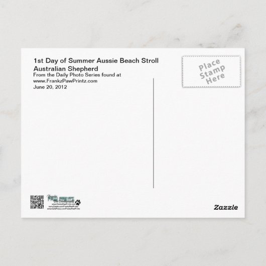 Aussies - 1e dag van de zomerkraam briefkaart (Achterkant)