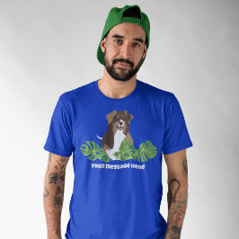Aussies Australische Herder Hond Tropische bladere T-shirt