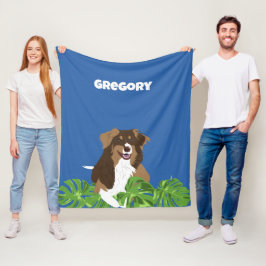 Aussies Australische Herder Honden Tropische blade Fleece Deken