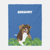 Aussies Australische Herder Honden Tropische blade Fleece Deken (Voorkant)