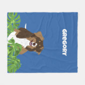 Aussies Australische Herder Honden Tropische blade Fleece Deken (Voorkant (Horizontaal))