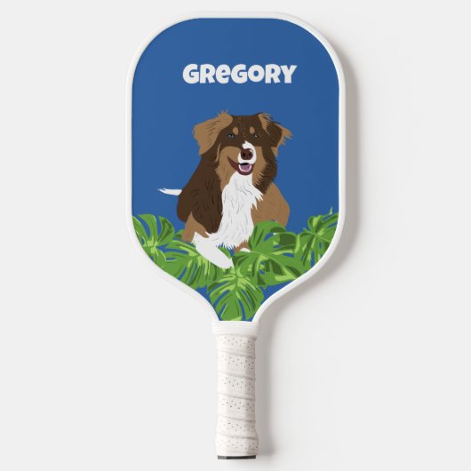 Aussies Australische Herder Honden Tropische blade Pickleball Paddle (Voorkant)