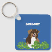 Aussies Australische Herder Honden Tropische blade Sleutelhanger (Voorkant)