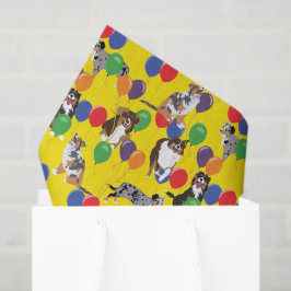 Aussies Australische Shelherds en Feestballonnen Tissuepapier